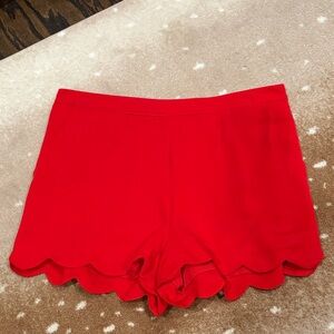 Naked Zebra High Waist Red Scalloped Shorts